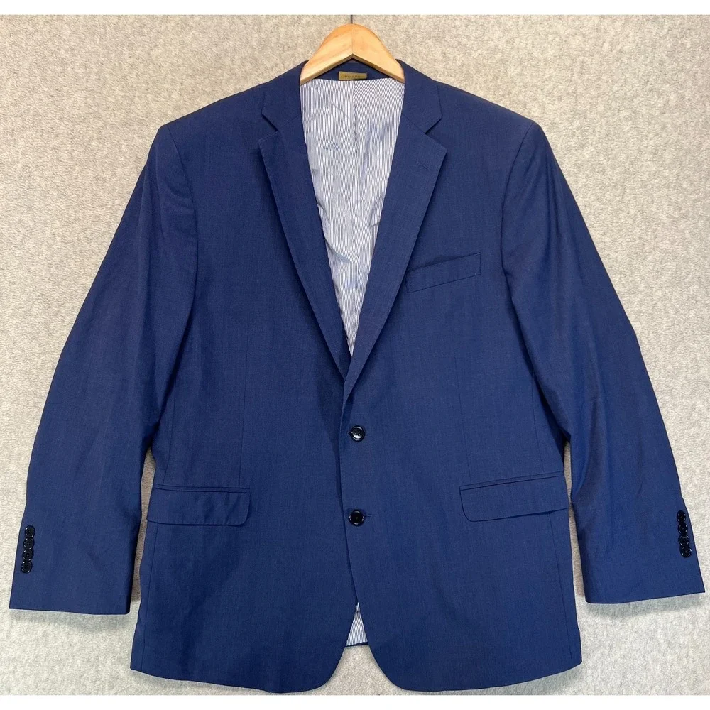 Brooks Brothers Mens Two Button Sports Coat Blue Single‎ Breasted Regent Fit 48L